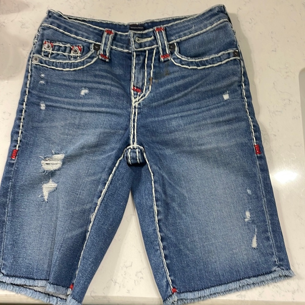 True Religion Boys shorts size 8. Pre loved